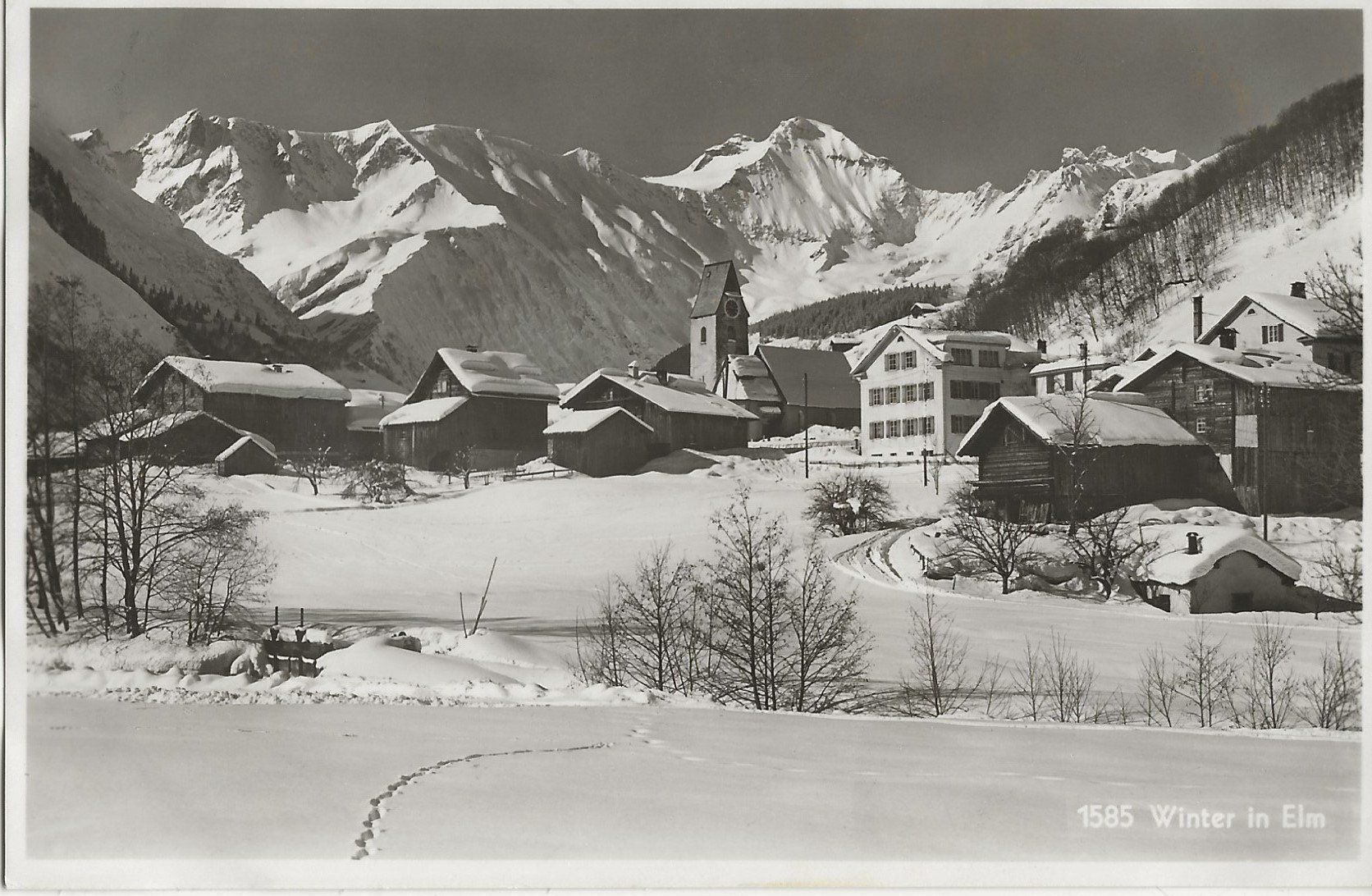 Ansichtskarten: Elm, Schönwetter, 1934 – Gebraucht aus Frauenfeld von Merk52