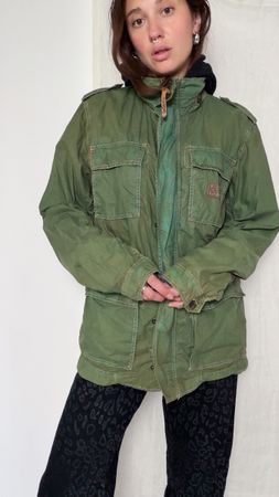 Green diesel military jacket