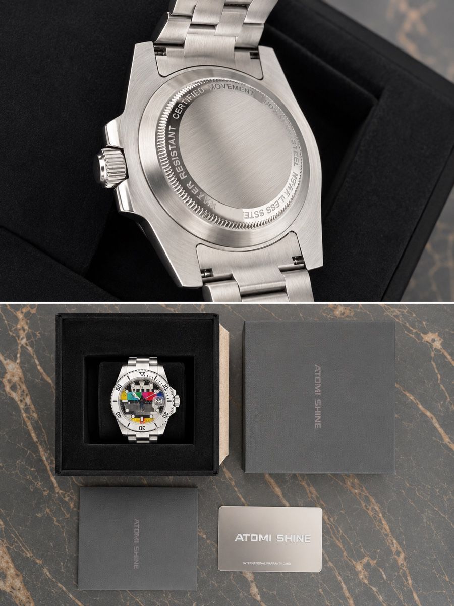 Uhren: Orologio Atom Shine Automatico quadrante test pattern nuovo – Neu und originalverpackt aus Locarno von Pierfi87 2