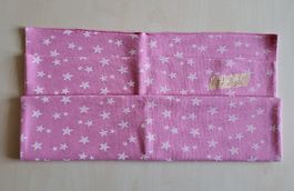 Bördchen Stoff rosa mit weissen Sternen 50x 37 cm