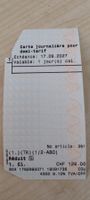 1 carte journalière CFF, 1ere classe, demi-tarif