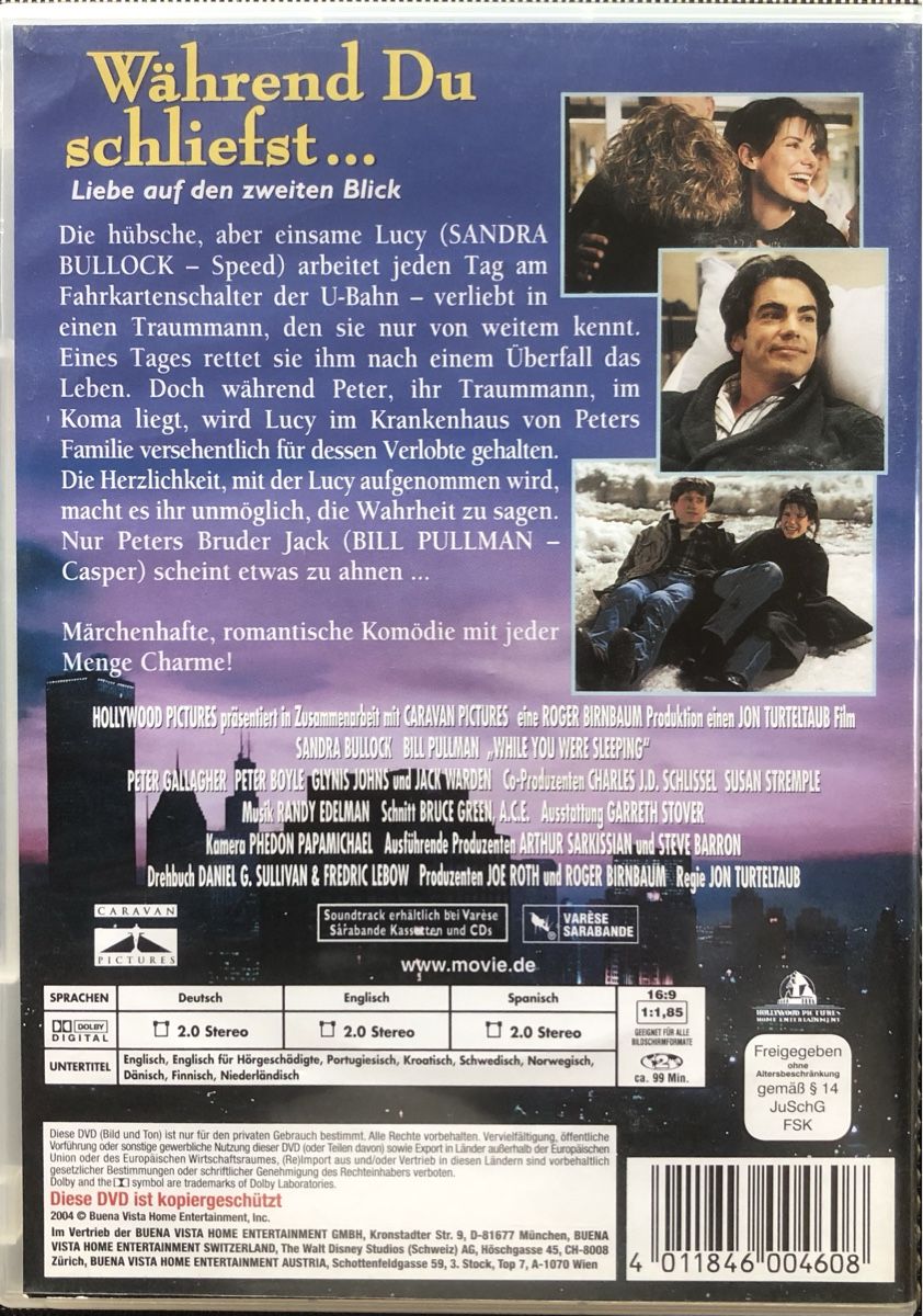 Tutti i DVDs: Während Du schliefst DVD mit Sandra Bullock – Usato da Mühlebach (Goms) venduto da chr_q6d8 1