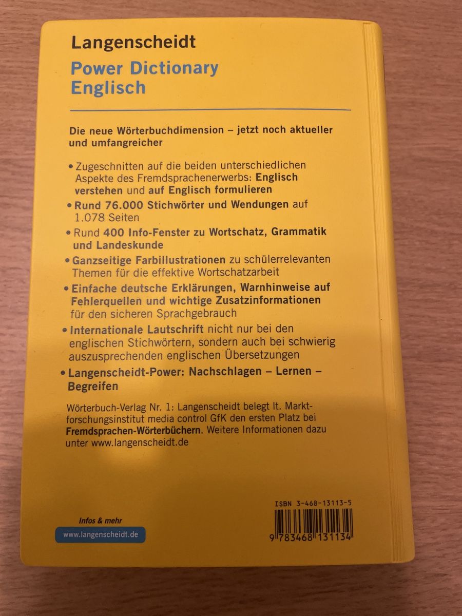 Libri: Langenscheidt Power Dictionary Englisch – Nuovo (secondo la descrizione) da Zürich venduto da spo_zxm7 1