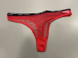 Roter Tanga "Only Love" mit Pünktchenmuster, Grösse L