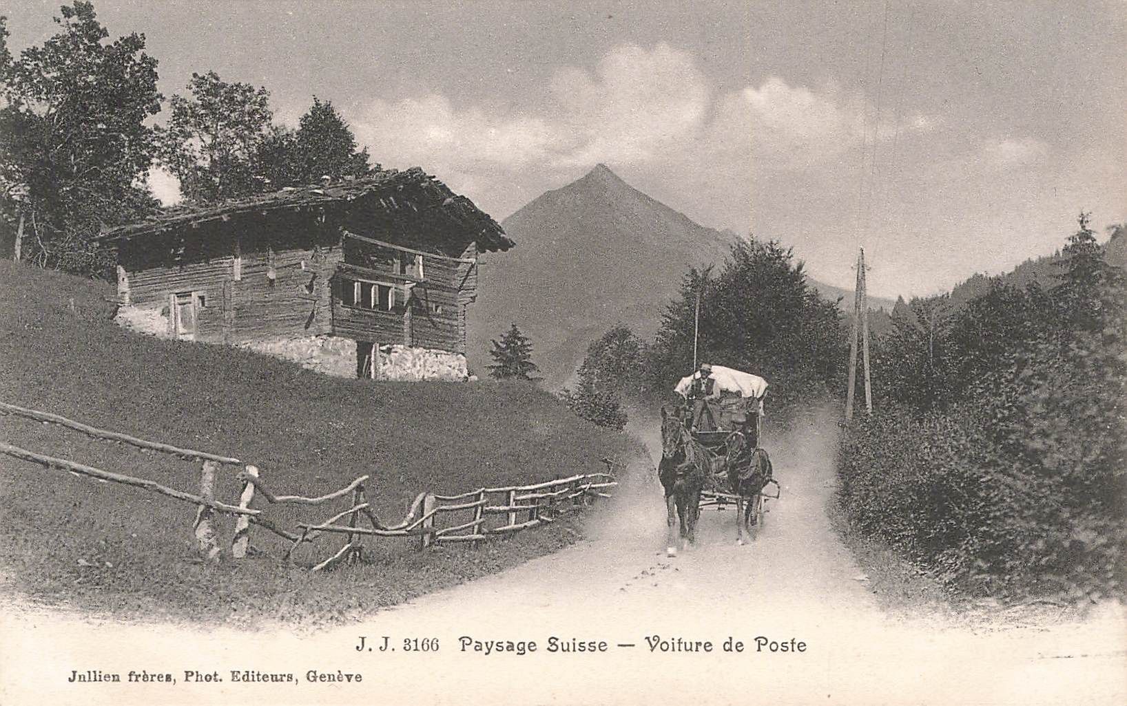 Cartoline postali: Paysage Suisse voiture de poste Fleiß Postkutsche – Usato da Biasca venduto da Blenio71