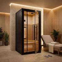 Infrarotsauna GENUA90 Schwarz Dual-Technologie - 90x90x190cm