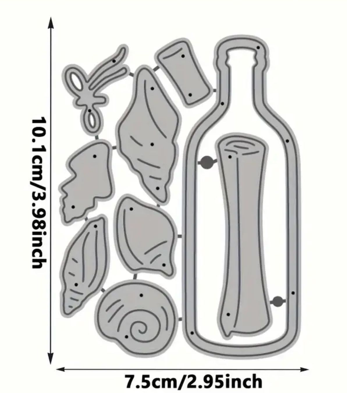Sciablone: Flaschenpost Muscheln  - Stanzschablone – Nuovo e nell'imballaggio originale da Frenkendorf venduto da jazzplatten 1