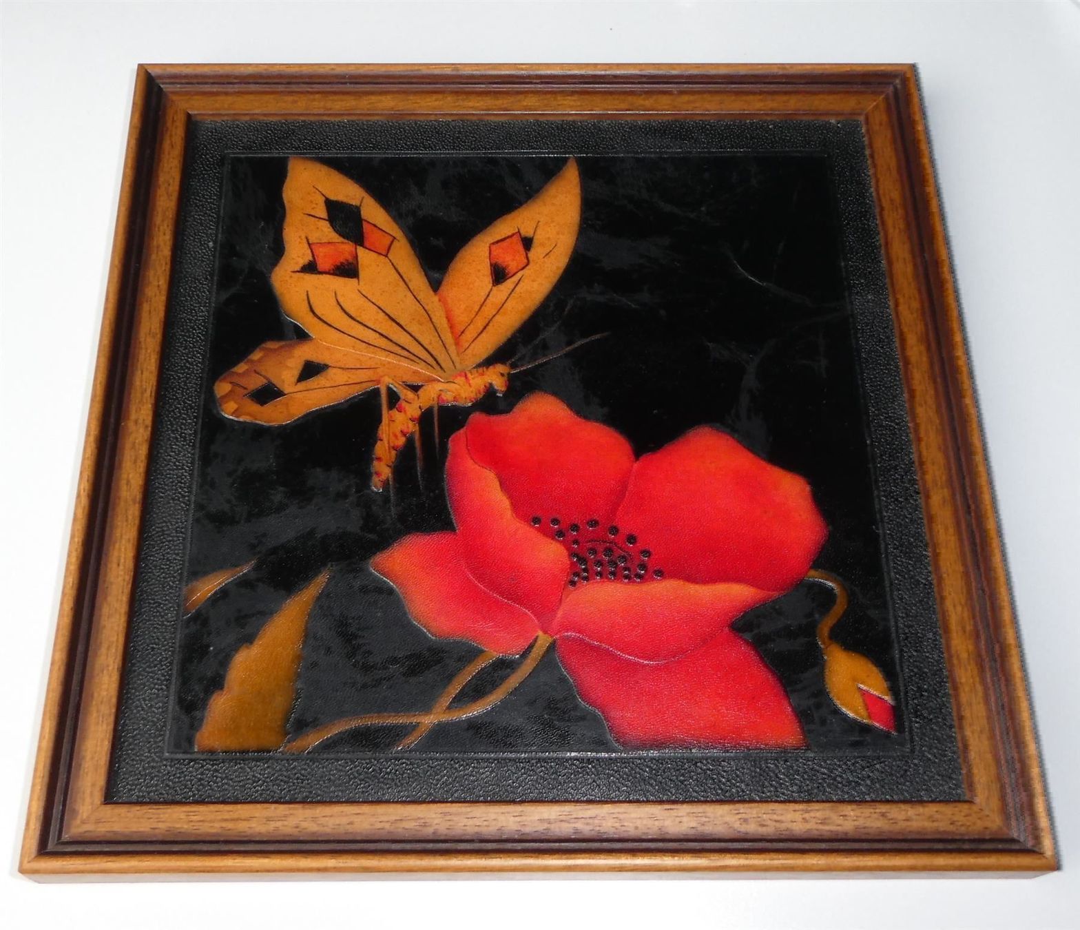 Posters & Illustrations: Bild Schmetterling Mohnblume Lederteile – D'occasion à Frauenfeld par ZAZ12 1