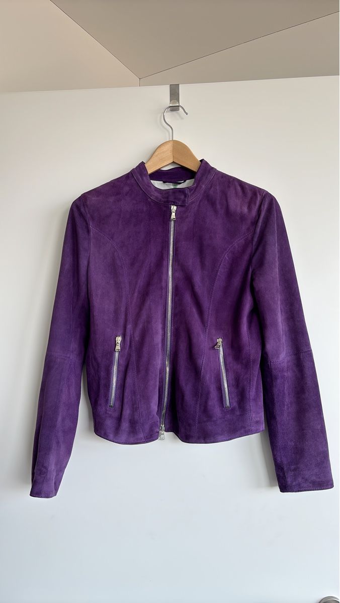 Giacche: Purple Suede Leather Jacket, S, Leonardo – Usato da Zug venduto da MyraTho