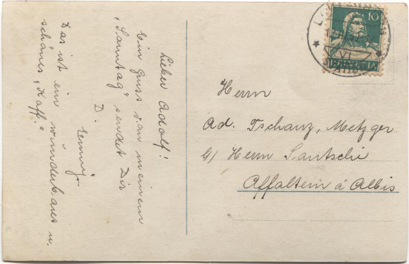 Ansichtskarten: SULZ bei LAUFENBURG AG 1930 – Gebraucht aus Wil SG von Clanx 1