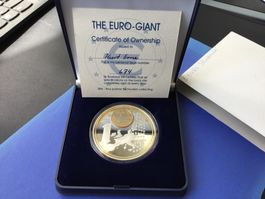 Euro-Gigant Slowenien 2002 Versilberte .Medaille 65mm.PP