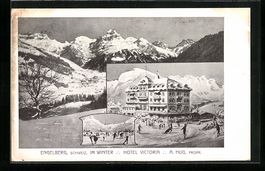 Engelberg, Gebirgspanorama im Schnee, Sc