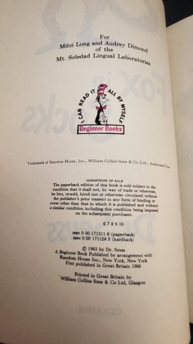 Libri: Buch FOX IN SOCKS by Dr. Seuss – Usato da Basel venduto da spinne02 1