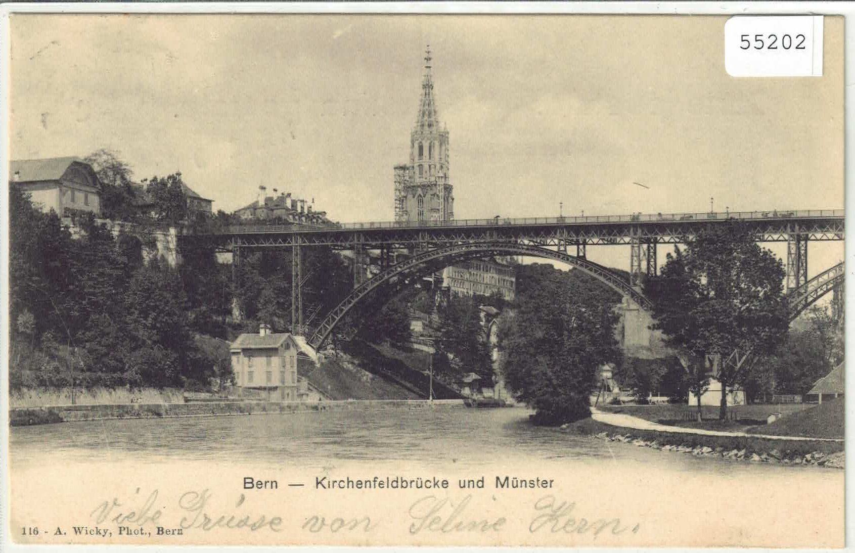 Cartoline postali: Bern - Kirchenfeldbrücke und Münster – Usato da Ettingen venduto da Kartenplanet