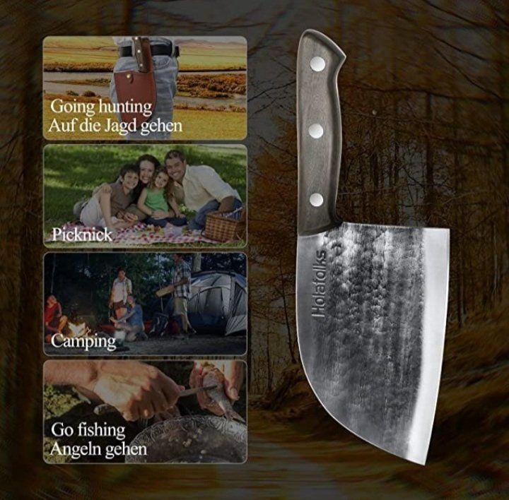 Coltelli da cucina: Hackmesser Mit Lederjacke Japanisches Messer Küchenmesser – Nuovo e nell'imballaggio originale da Oberentfelden venduto da abz_l7vm 4
