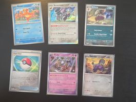 Lot de 6 cartes Pokémon diverses en bon état