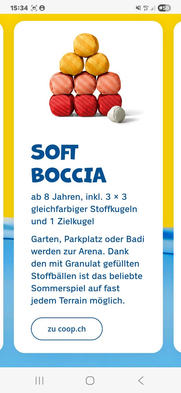 Spiele: 4 SOFT-BOCCIA COOP – Neu und originalverpackt aus Baar von Camii