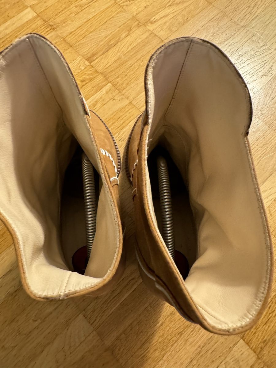 Navyboot Scarpe da donna: Navyboot Wildleder Stiefeletten Gr. 38, Camel – Usato da Steinhausen venduto da Mimirose114 2