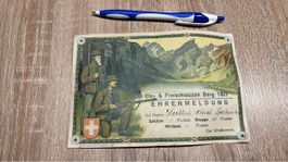 Historische Ehrenmeldung Ehr- & Freischiessen Berg 1921