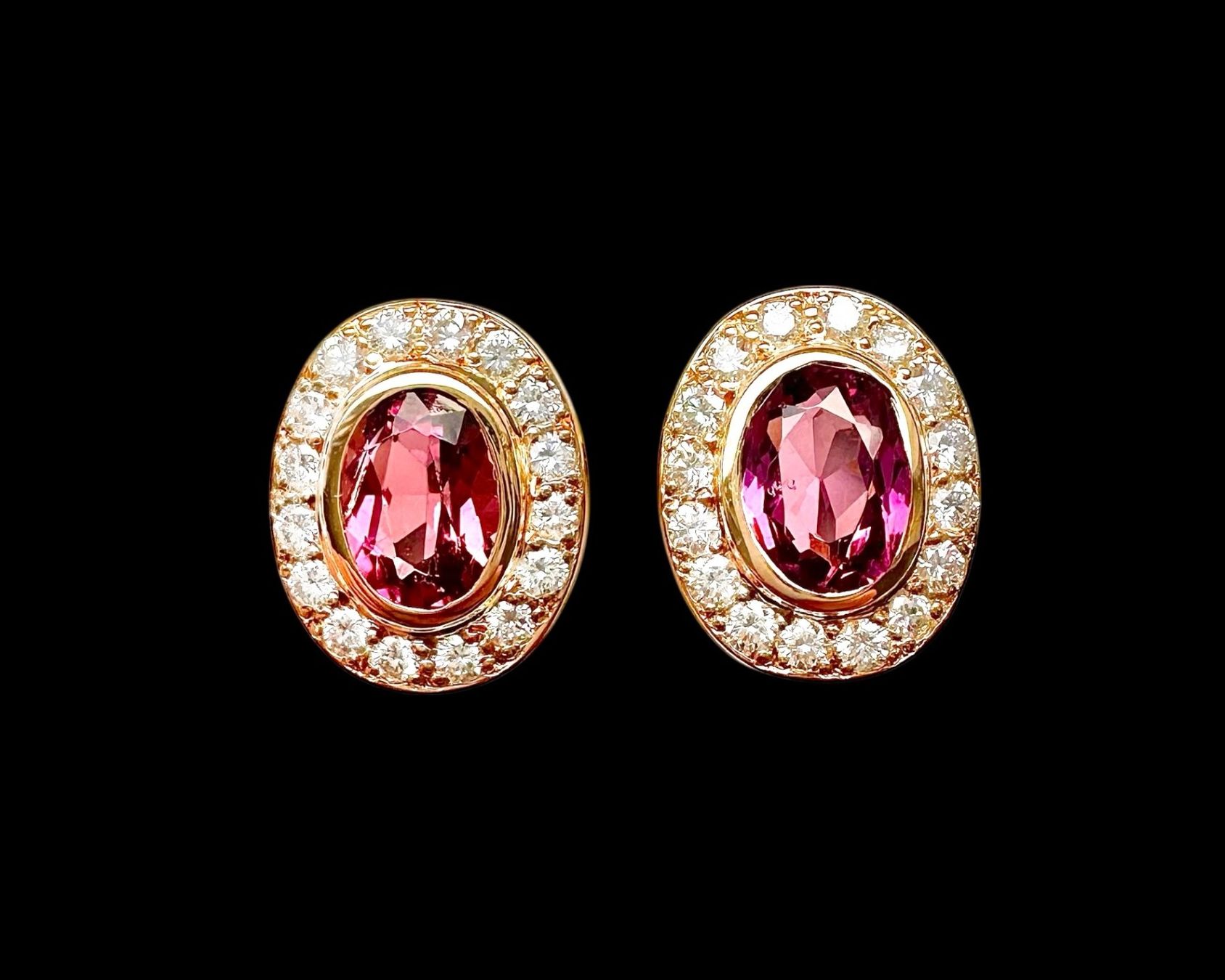 Orecchini pendenti & Orecchini a lobo: Rosa Turmalin - Diamant - Ohrstecker – Usato da Zuzwil SG venduto da artimmo