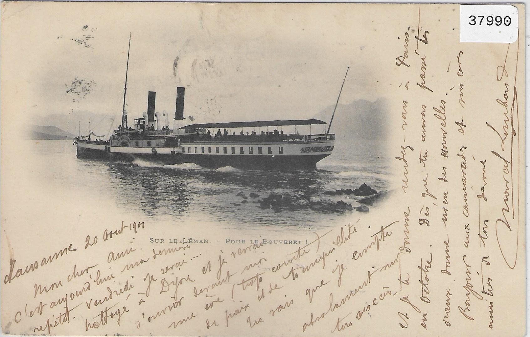 Cartoline postali: Sur le Leman - Pour le Bouveret – Usato da Ettingen venduto da Kartenplanet