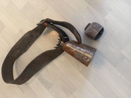 Zwei Kuhglocken mit Lederriemen gebrauchter Zustand