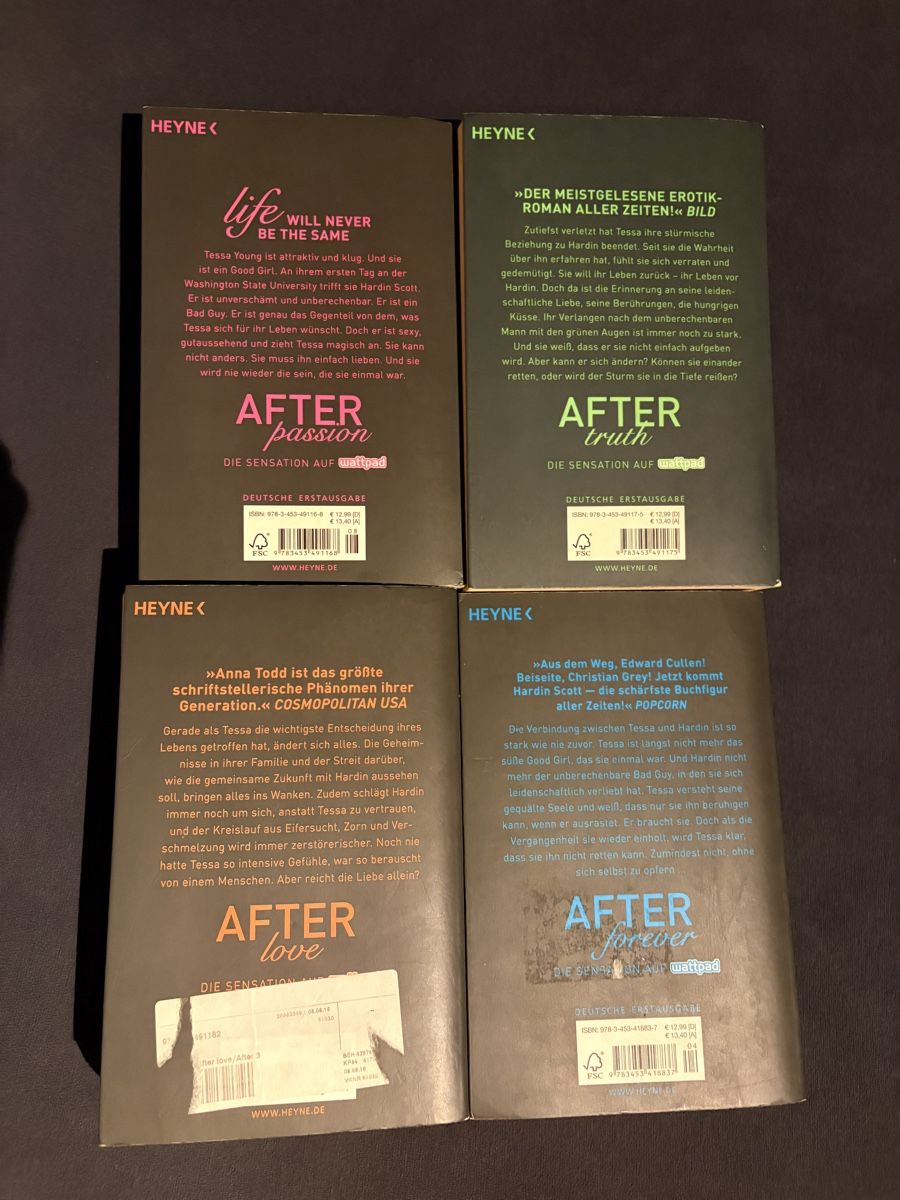 Libri: Anna Todd Roman Saga After 4er Set – Usato da Wangen venduto da Weissrex 1
