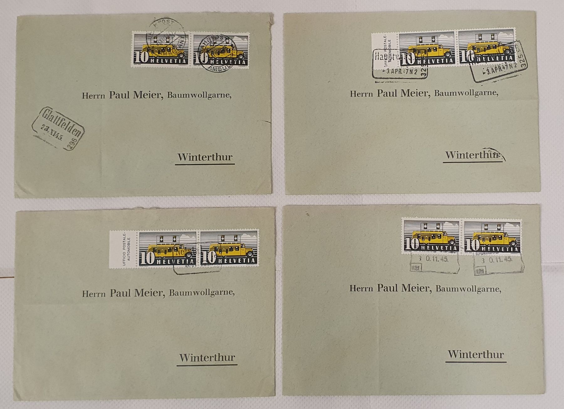 Tutti i francobolli: 18 Briefe mit Bahnpoststempel – Usato da Kreuzlingen venduto da Rschweiz1 4