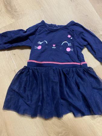 Süesses Baby Kleid mit Katze, Grösse 86, Top Zustand!