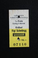 Billett Luftseilbahn Kräbel-Rigi Scheidegg gebraucht 1991
