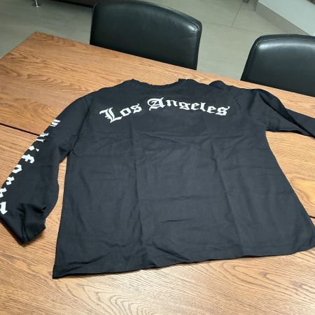 Schwarzes Langarmshirt mit Los Angeles Print, Grösse L