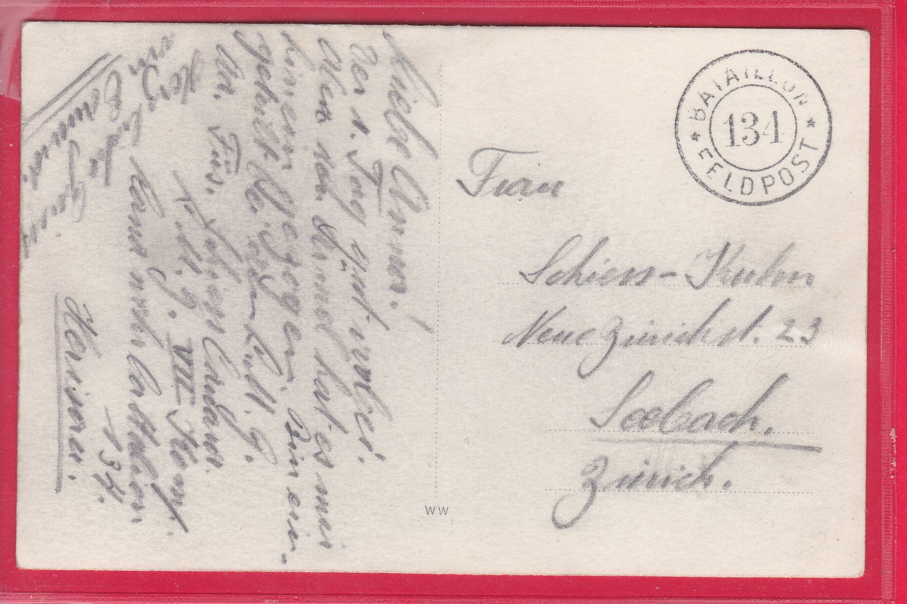 Cartoline postali: HERISAU, SCHULHAUS SÄGE, FELDPOST – Usato da Oberrieden venduto da Gebirgsstelze 1
