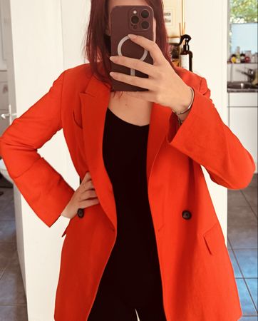 Blazer H&M Leinenmischung Orange- rot Grösse S guter Zustand