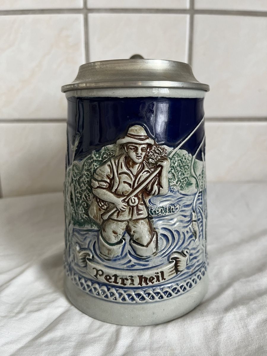 Verres: Bierkrug mit Zinndeckel – Neuf (Voir description) à Rheineck par CoGer