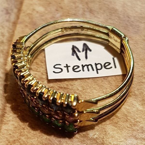 Bagues: Juw.Ring, 8 Smaragde, 8 Rubine+ 8 Safire – Neuf (Voir description) à Unterägeri par Altgoldschmuck 8