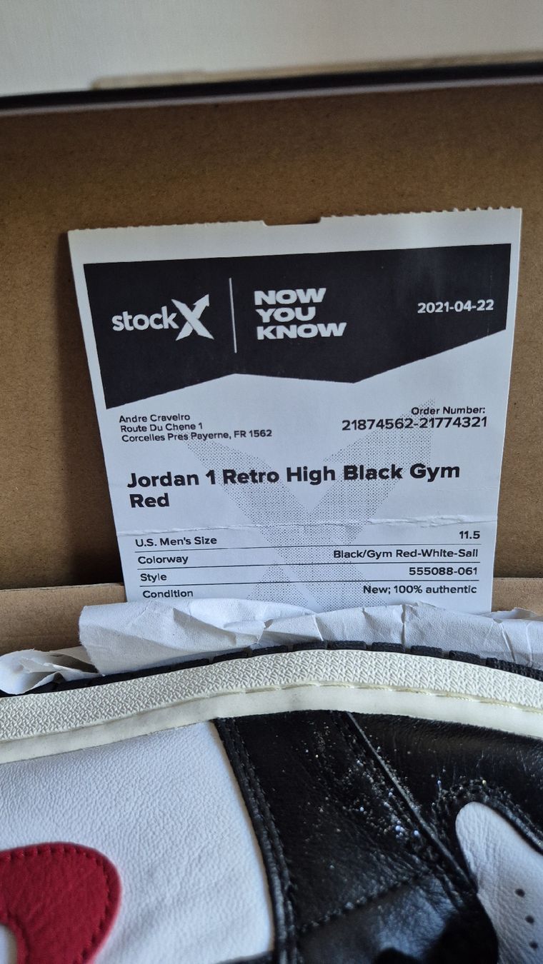 Jordan Scarpe da uomo: Jordan 1 Retro High Black Gym Red – Usato da Corcelles-Payerne venduto da craveiro_in4k 2