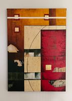 Abstraktes Gemälde, Goldakzente, moderne Kunst, Herbst