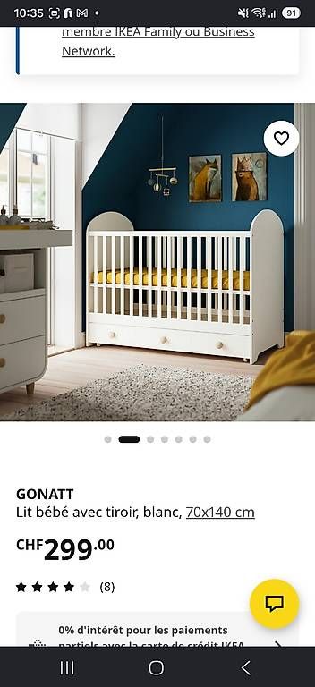 Ikea Betten: Lit bébé évolutif Ikea Gonatt – Gebraucht aus Founex von Ana_2412 1