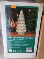 LED Tannenbaum Glas silber 26cm mit Timer