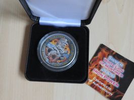 2 OZ Silber 2020 Queen´s Beasts White Lion of Mortimer Iron
