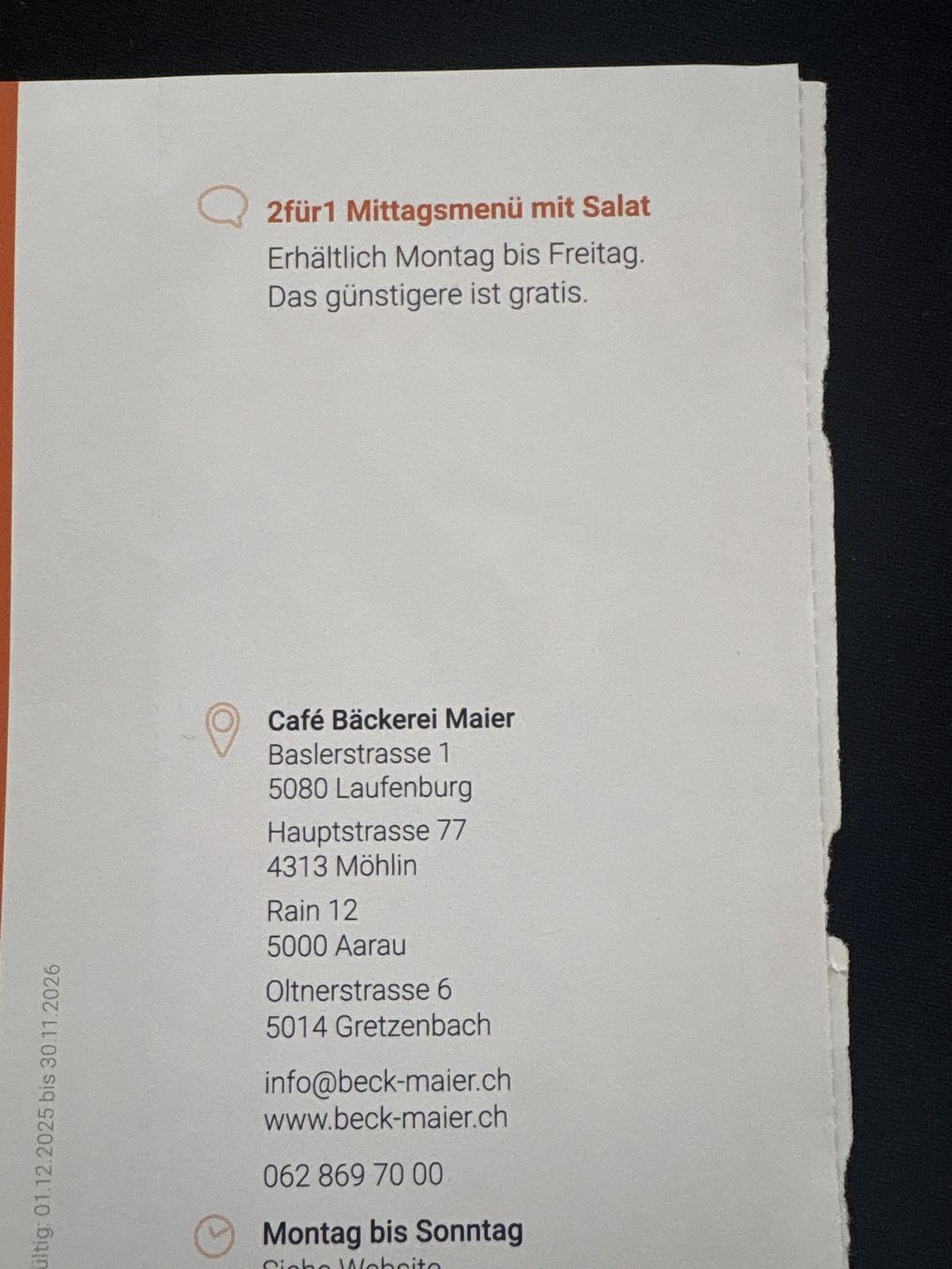 Buoni: Bon restaurant 2 pour 1 menu – Nuovo (secondo la descrizione) da Düdingen venduto da Yellow 1