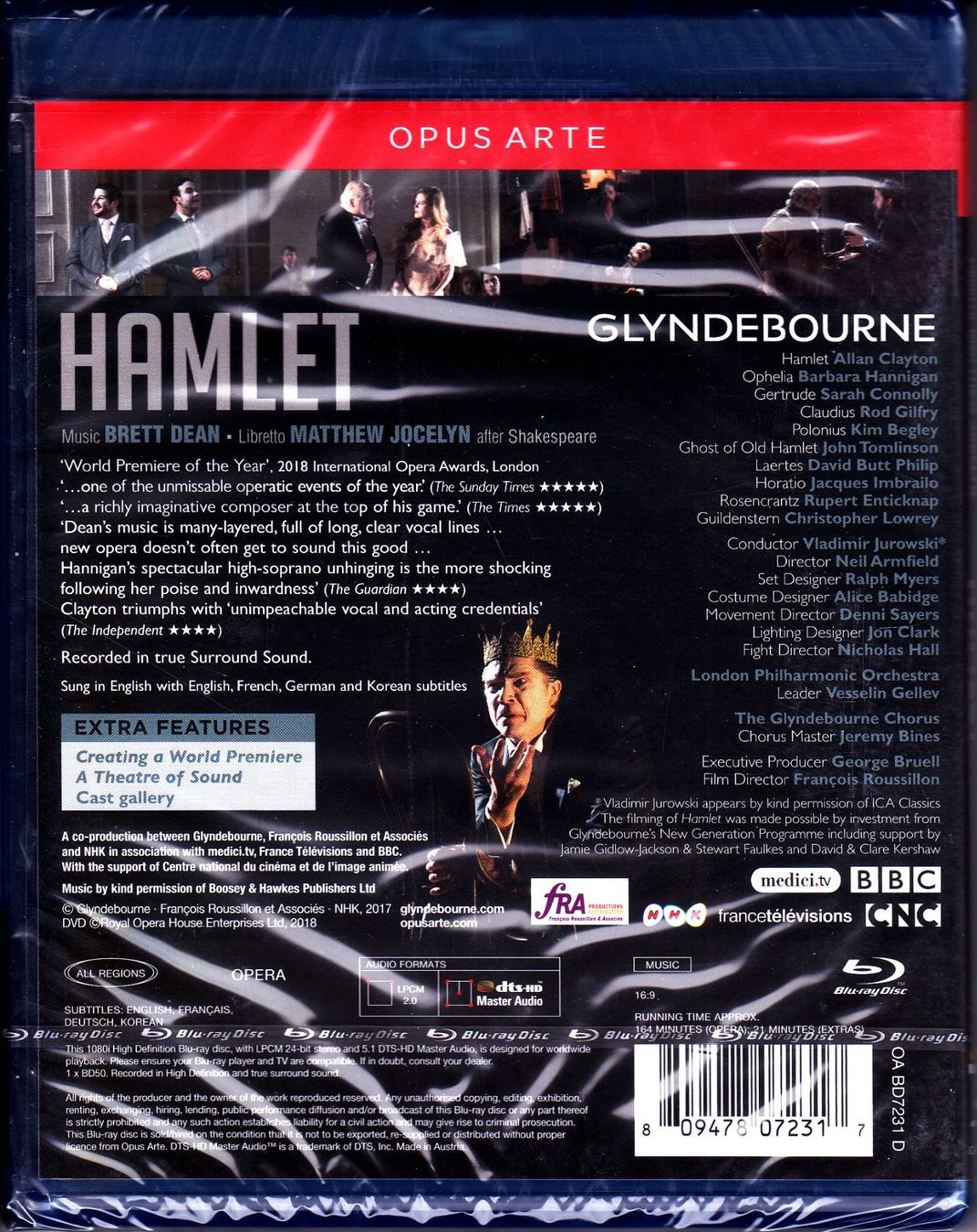 Tutti i DVDs: HAMLET Oper von Brett Dean (blu-ray-Disc) – Nuovo e nell'imballaggio originale da Rubigen venduto da OPERNFREUND 1
