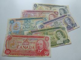 Lot ++ 6 Banknoten aus Canada ab 1969