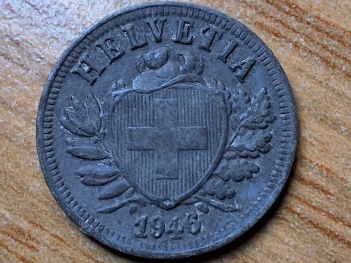 Tutti le monete: 2 Rappen 1946 - Zink - Selten! – Usato da Münchenstein venduto da purbach1 4