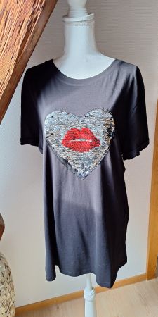 OverSizeShirt mit Pailletten Applikation, Gr. M