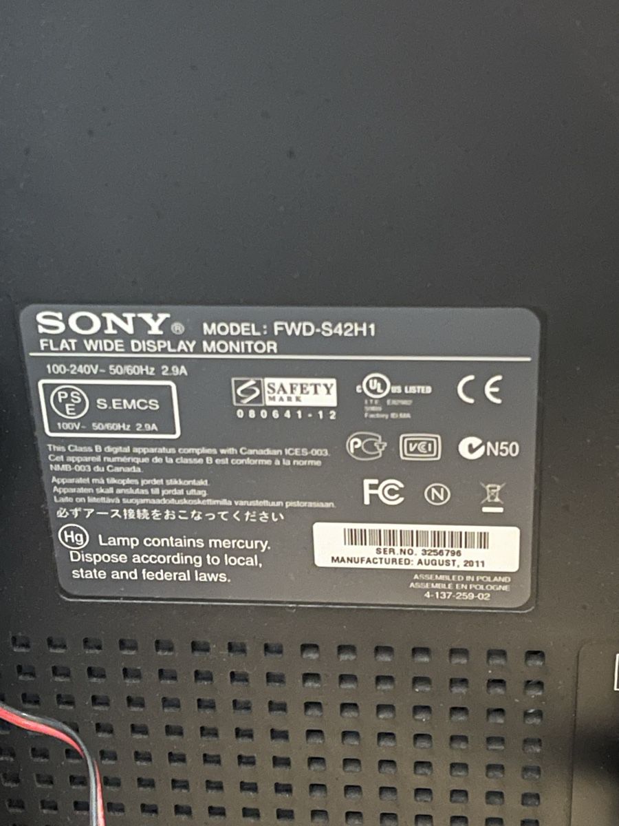 Sony Monitor: Moniteur Sony FWD-S42H1 – Usato da Lutry venduto da Thunder1981 3