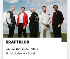1-4x Tickets Stehplätze Kraftklub SA 05.06.2027 Basel
