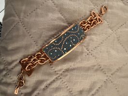 Bracciale donna fantasia denim e strass - Come nuovo!