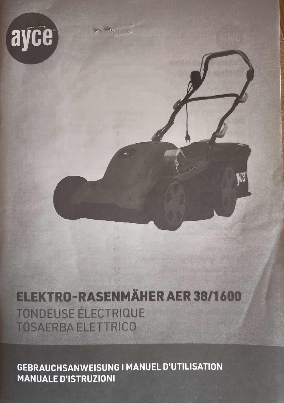 Tagliaerba: Elektro Rasenmäher AYCE – Nuovo (secondo la descrizione) da Gross venduto da denisebaumann1 1