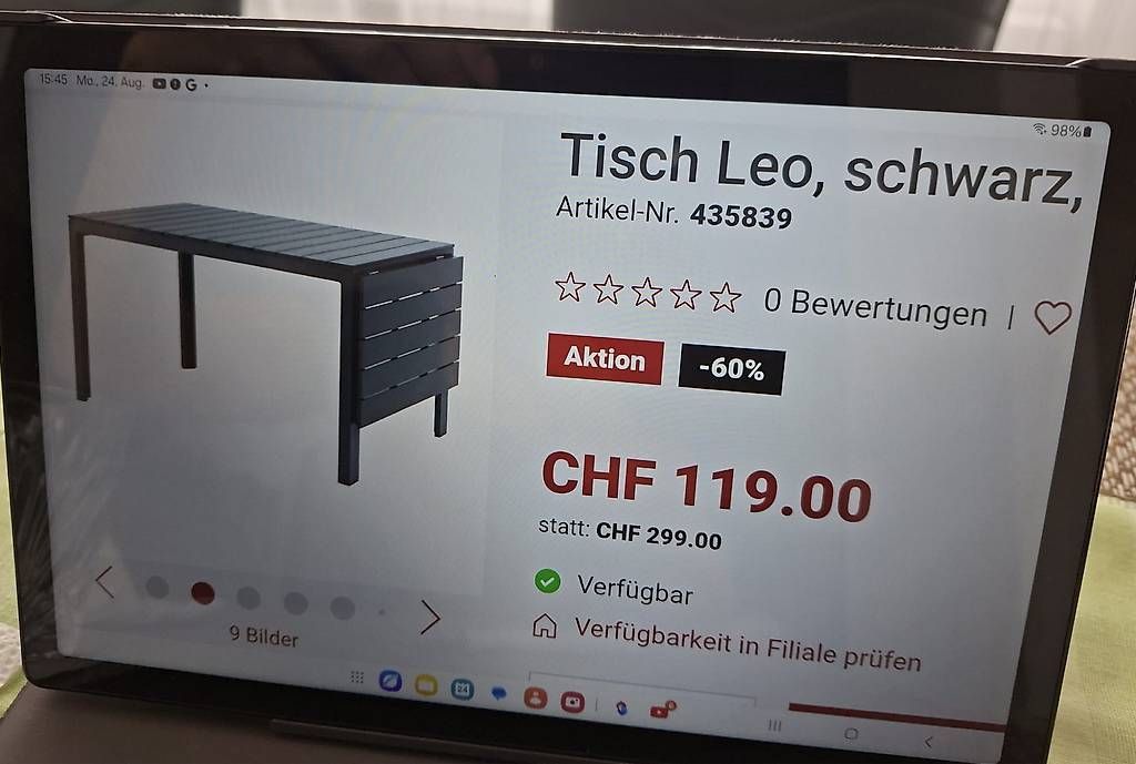 Tavoli: Tisch Leo Schwarz – Usato da St.Gallen venduto da lar_m872 1